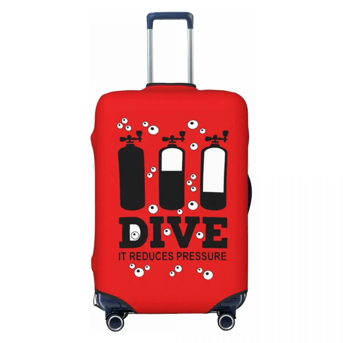 

Custom Scuba Diving Travel Luggage Cover Washable Dive Diver Quote Suitcase Cover Protector Fit 18-32 Inch