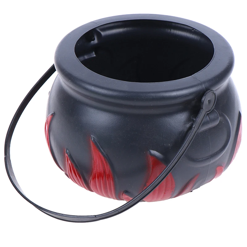 Halloween Candy Pot Halloween Cauldron Novelty Halloween Bucket Ornament Skull Witch Toy Halloween Party Decoration Props