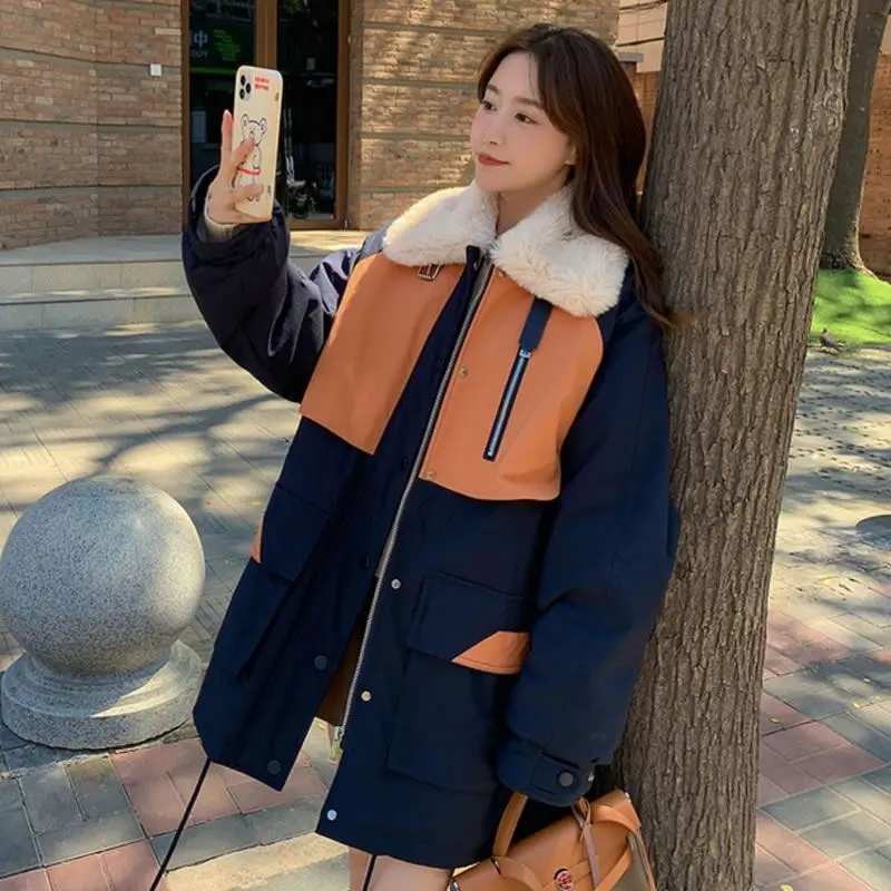 

​​2025 Winter Best Selling Women's Utility Parka Coat Trendy Preppy Waist Belted Cotton Blend Puffer Jacket​​