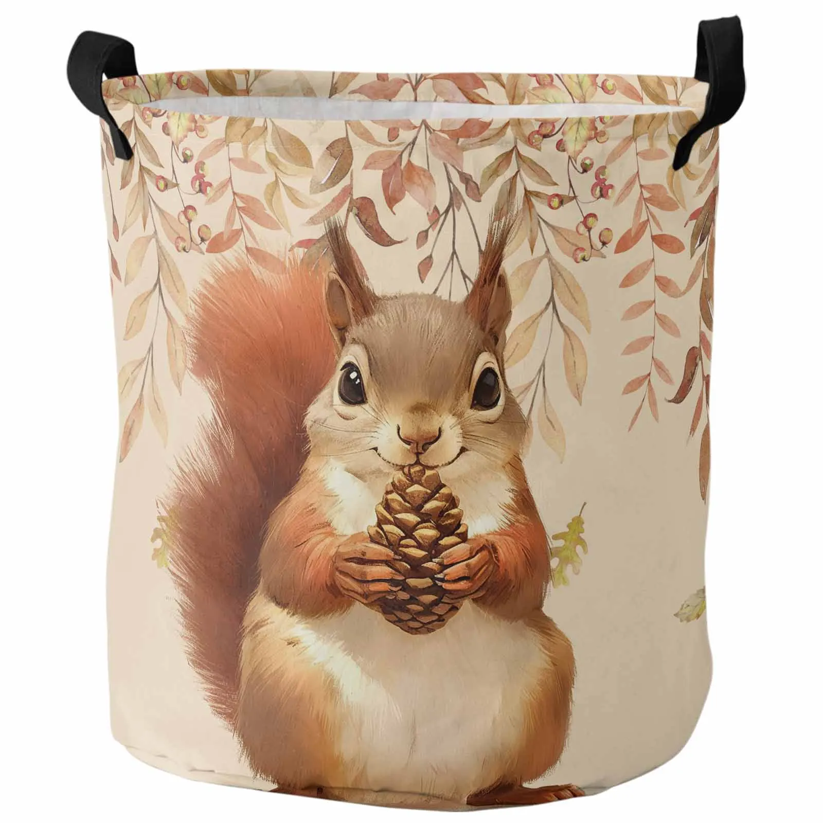 

Autumn Drooping Plant Squirrel Dirty Laundry Basket Foldable Waterproof Home Organizer Clothing Children Toy Storage Basket