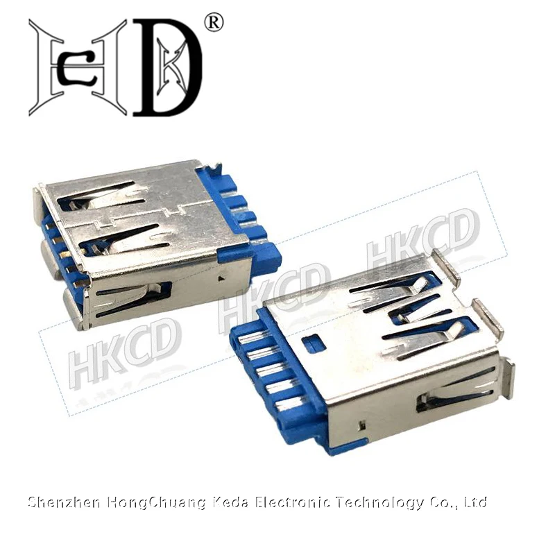 2PCS USB 3.0 Female Connector Micro USB Jack Dual Charging Socket High-speed Data Transmission for Laptop U Disk Printer