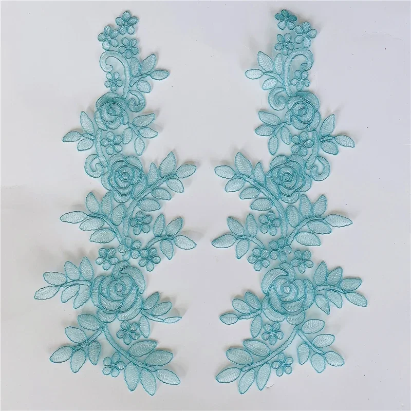 10 Pairs  New Fashionable Handmade Embroidery Multi-color Sticker Mirror Flower, Can DIY Wedding Veil Accessories