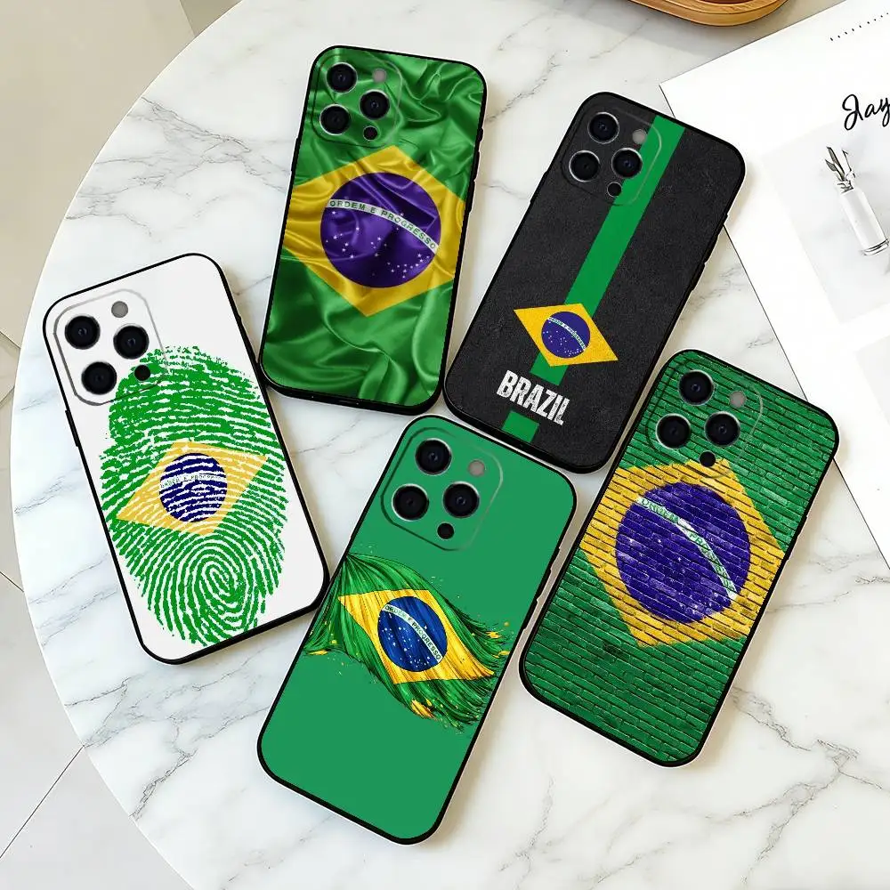 

Flag of B-Brazil Phone Case For iPhone 17, 16,15,14,13,12,11 Plus,Pro Max, Others Soft Black Cover