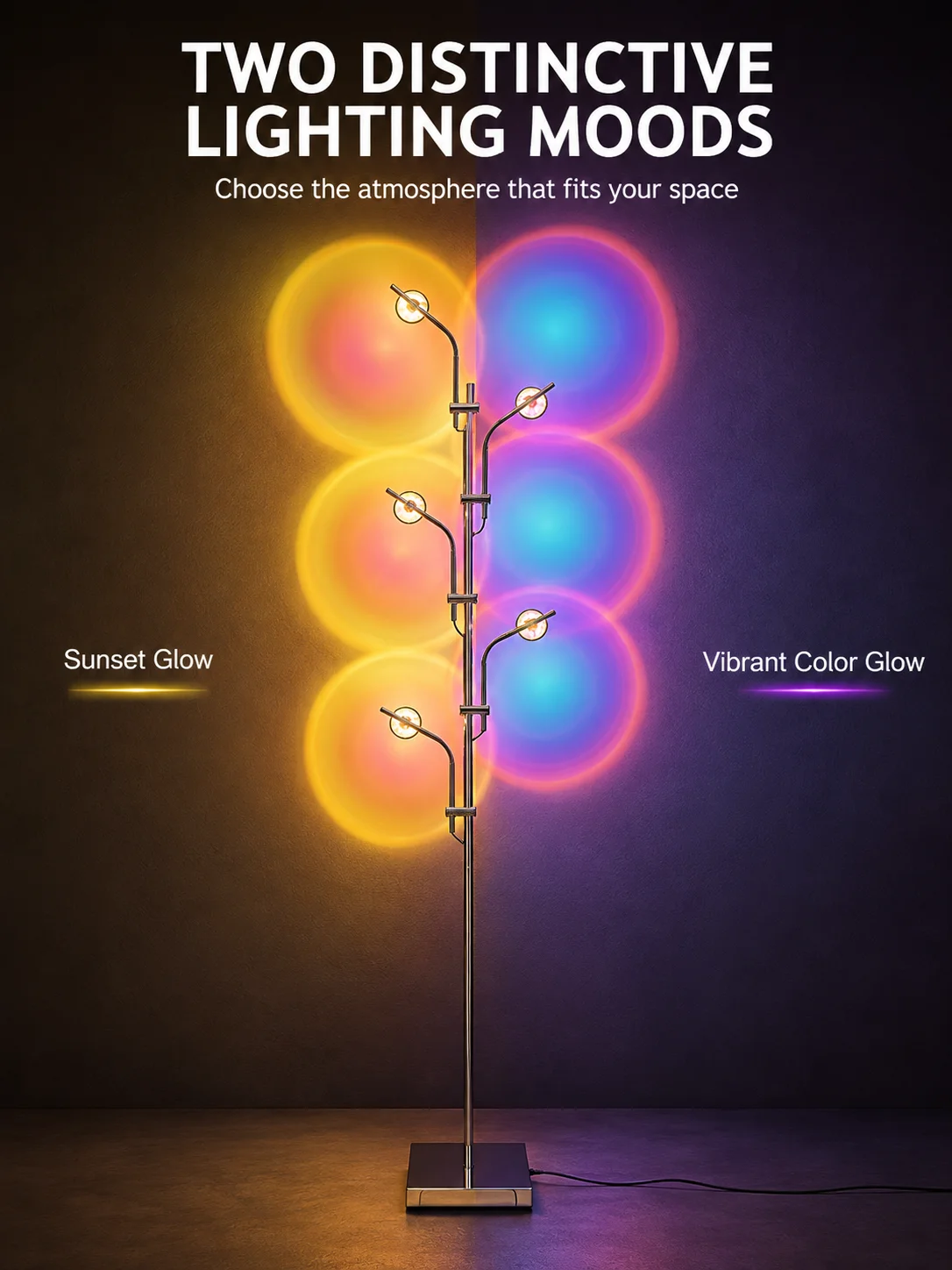 Luxury LED Projection Floor Lamp Nordic Rainbows Standing Lamps Art Bar Bedroom Bedside Floor Lights Home Decora Dropshipping