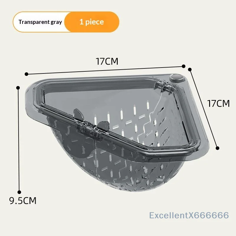 Kitchen Sink Corner Drain Strainer Basket Universal Fit Durable Plastic Fast Draining for Sink Food Residue Filtration
