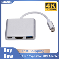 USB C HUB 3 in 1 Type C 3.0 to HDTV-compatible Docking Station PD Fast Charge 4K HDTV Adapter Splitter For Xiaomi Laptop MacBook