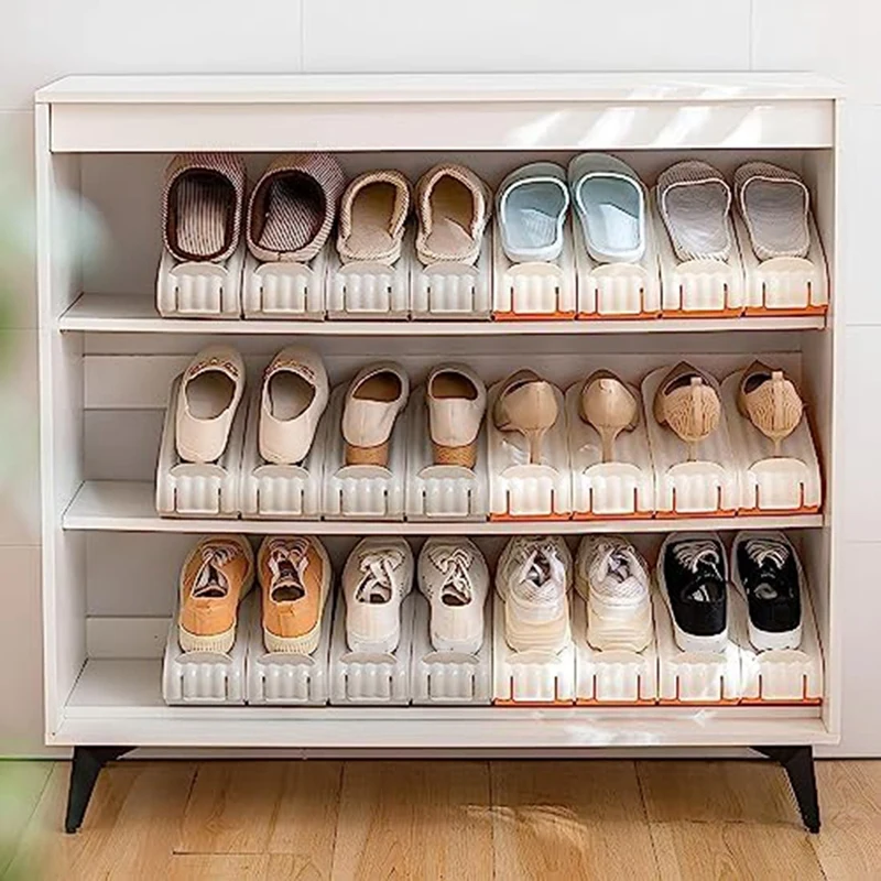 Shoes Storage Rack Save Space,Shoe Organizer Stacker,Adjustable Shoe Stacker,Shoe Stacker Slots Organizer Durable Easy To Use