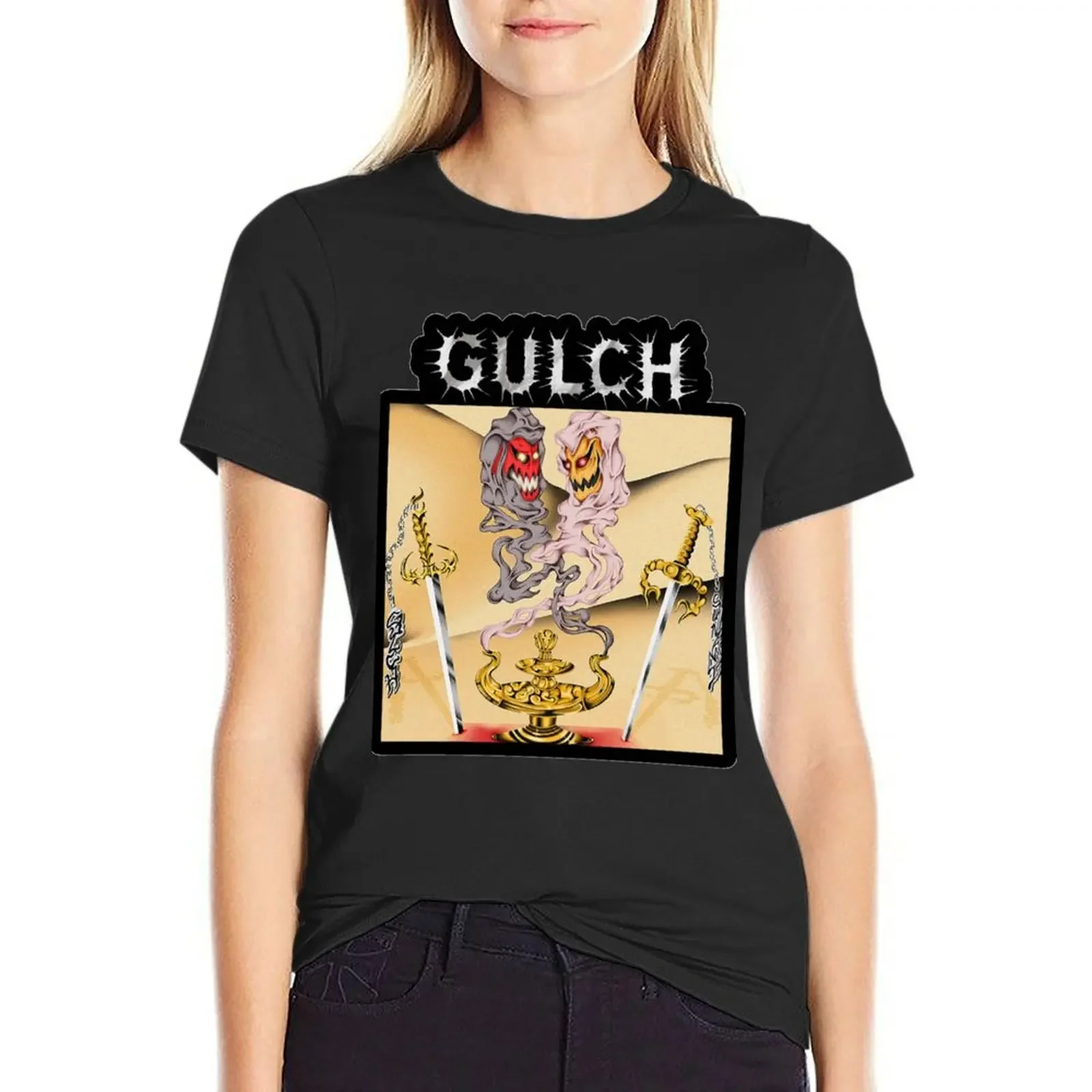 

GULCH MUSIC ART T-shirt korean fashion graphics vintage clothes t-shirts for Women loose fit