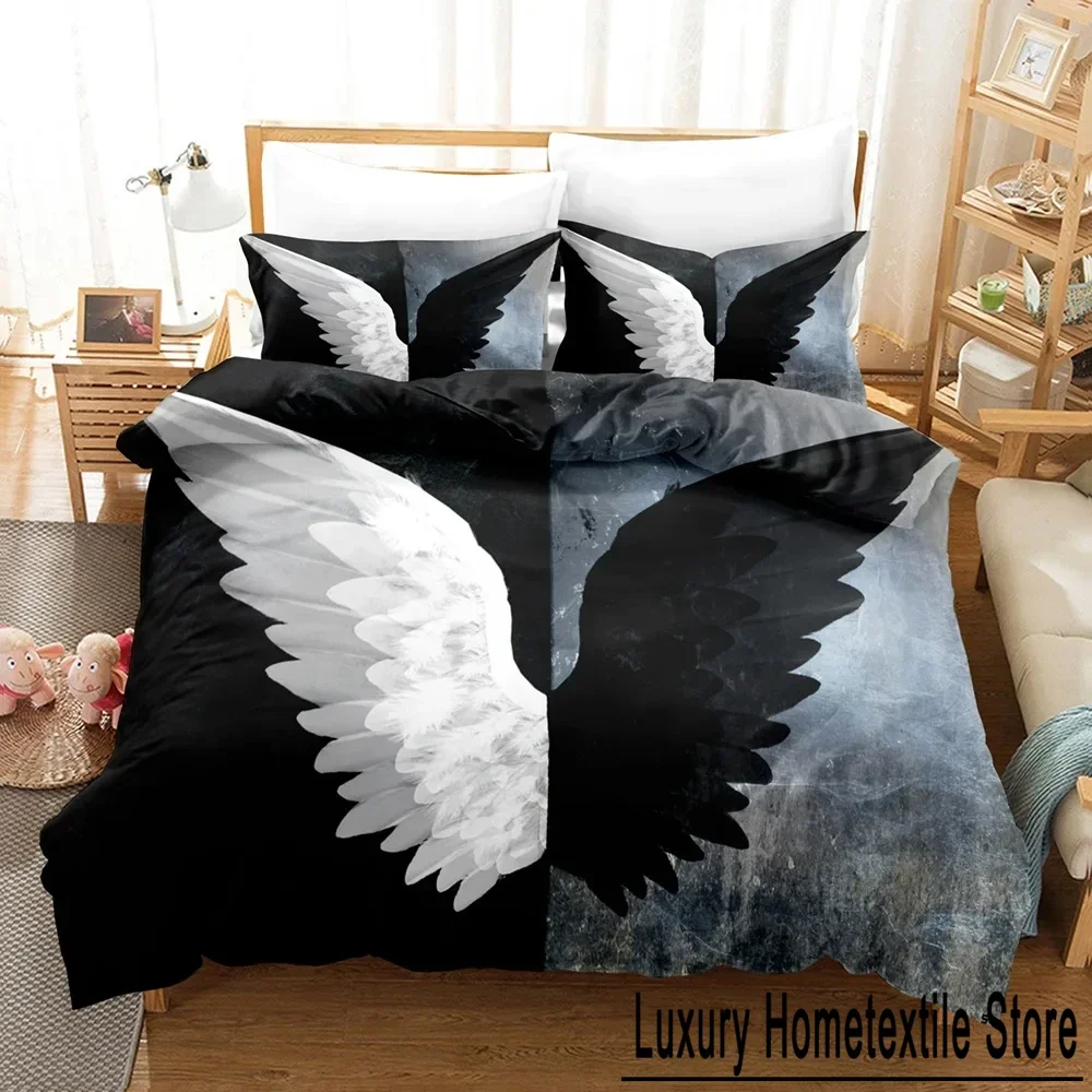 3D Print Fallen Angel Bedding Set Duvet Cover Bed Set Quilt Cover Pillowcase Comforter king Queen Size Boys Adult Bedding Set