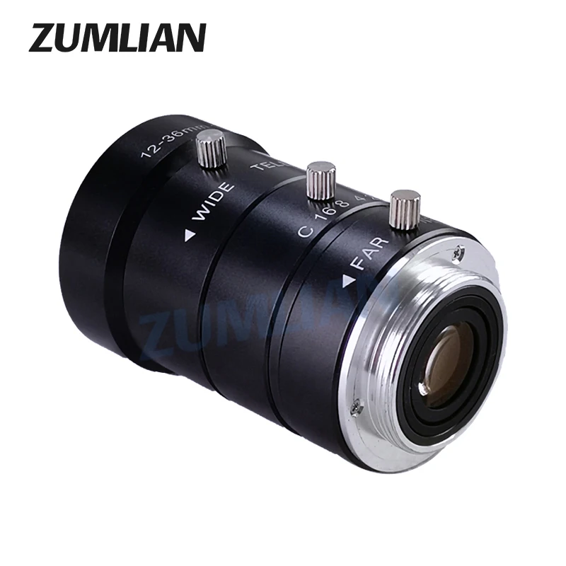 Industrial-grade FA Lens 3MP C-Mount 12-36mm Lens HD Manual Iris Machine Vision Lens 2/3