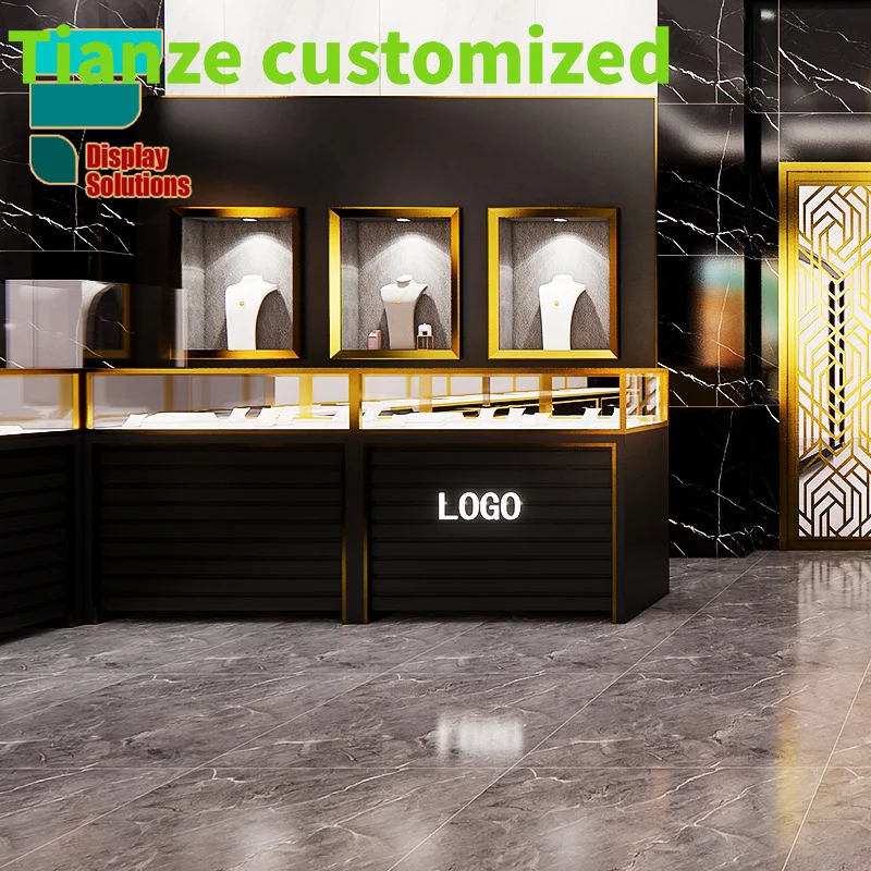 Customized-modern luxury watch shop interior design jewelry shop store furniture high end Jewelry Showcase