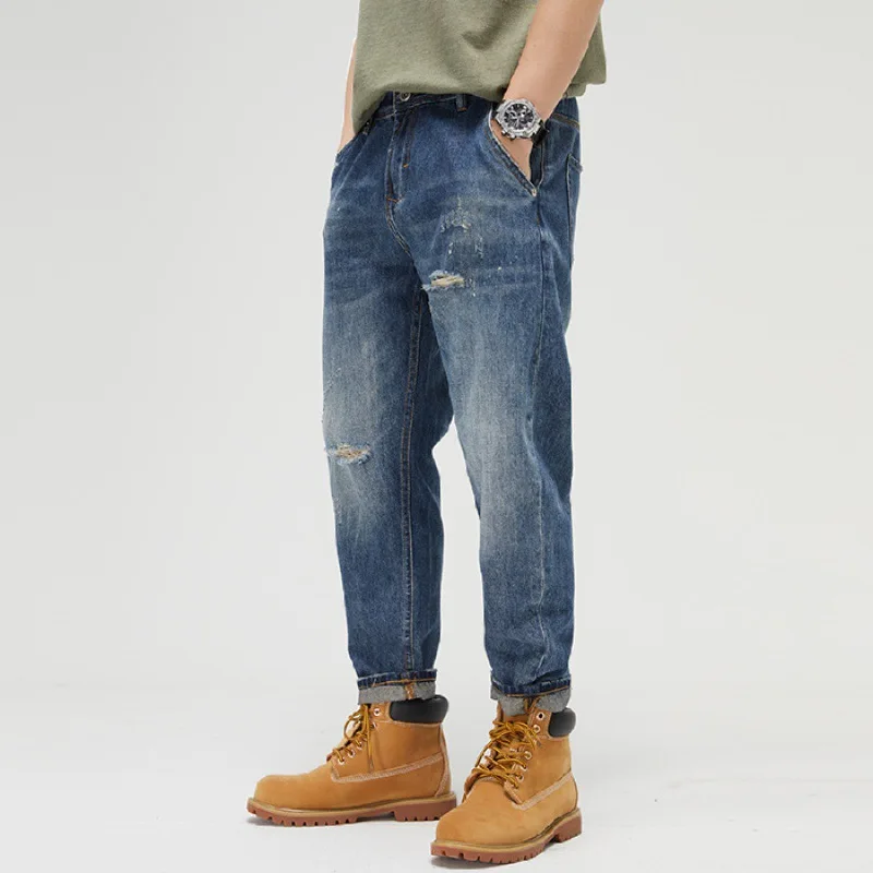 2023 neue Winter und Herbst Mens Beiläufige Baumwolle Lange Hosen Mode Winddicht Herren Jeans