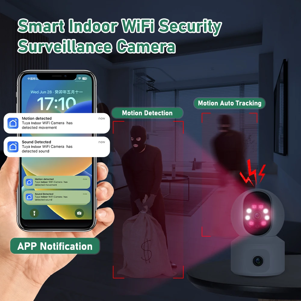 Imagem -06 - Tuya-smart Mini Wifi Câmera ip Vigilância sem Fio Interior Auto Tracking of Human Home Security Cctv Baby And Pet Monitor 4mp