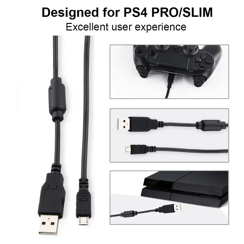 1.8M/2M Oplaadkabel Voor PS4 Controller Gamepad USB Datakabel Voor PS4/PS4 Slim/PS4 Pro joystick Consoles Accessoires