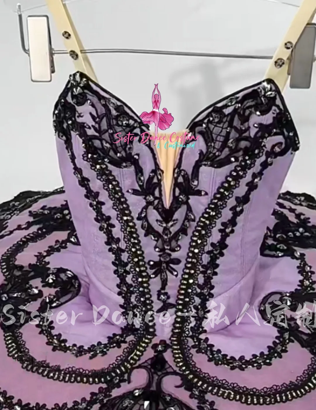 2024 New Black and purple Venice Carnival stage dress high-end private custom adult children competition dress women's costume