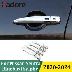 For Nissan Sentra Bluebird Sylphy 2020 2021 2022 2023 2024 Side Door Handle Cover Trim Car Styling Exterior Accessories
