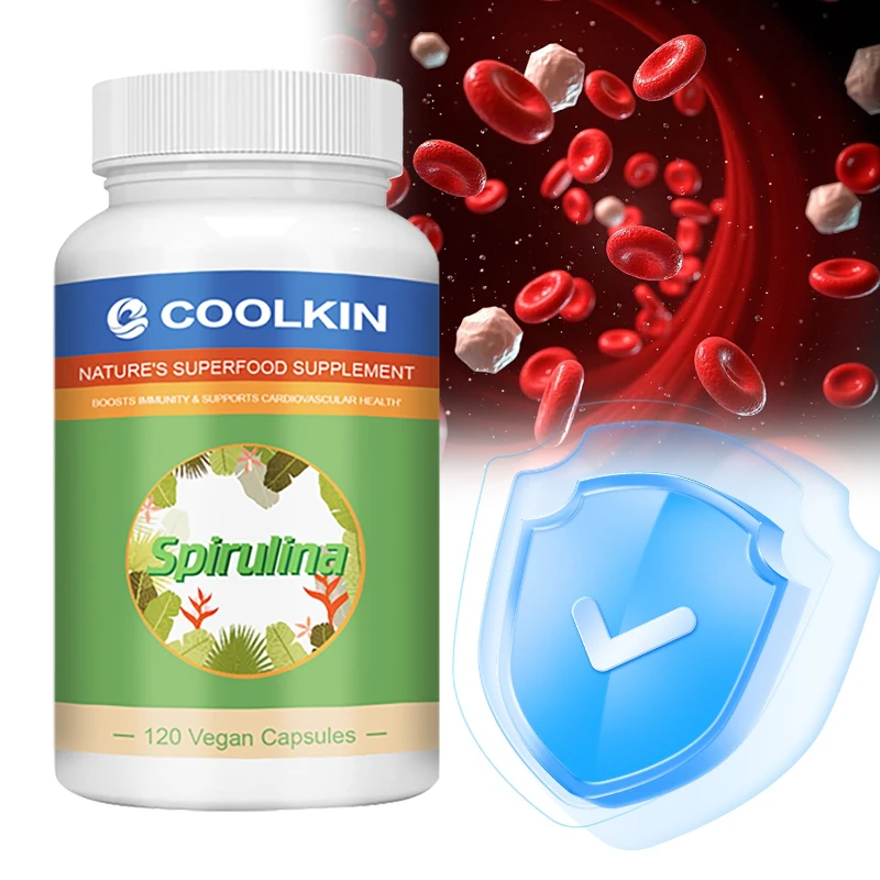 

Spirulina Capsules - Support Cardiovascular Health Eye & Brain Health, Increase Immune System and Nutritional Supplement