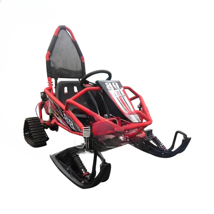 New Design adults children games quad bike 500W snow go kart single seat snowmobile buggy track go kartcustom