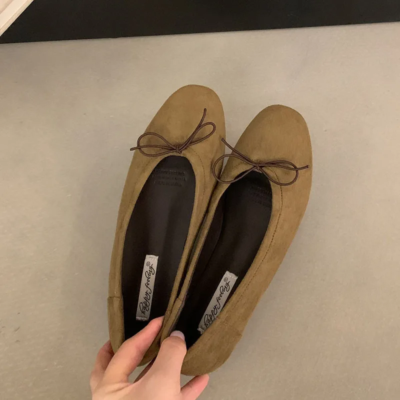 Neue modische Ballerinas mit Schmetterlingsknoten für Damen, flache Schuhe, lässige Ballerinas mit runder Spitze, flache, weiche Damen-Slipper. – Detail 14