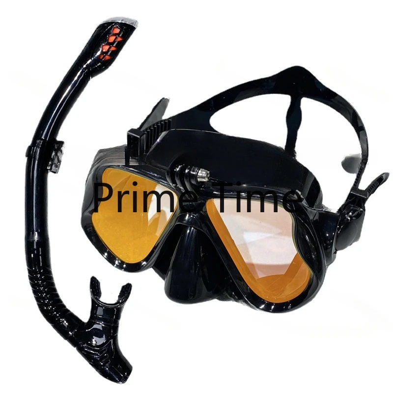 Adult Snorkeling Set Diving Mask Full-Dry Breathing Tube Electroplating Diving Mask Snorkeling Supplies Silicone Material