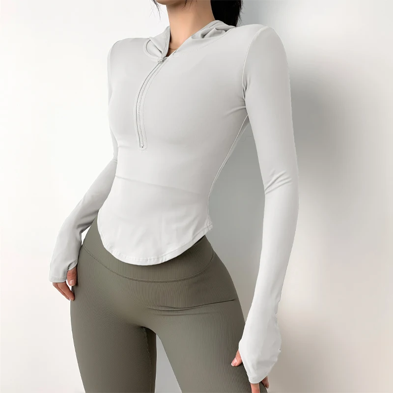 Nueva chaqueta de Yoga elástica para correr, abrigo superior adelgazante, chaqueta deportiva para mujer, deportes de gimnasio, medias de manga larga