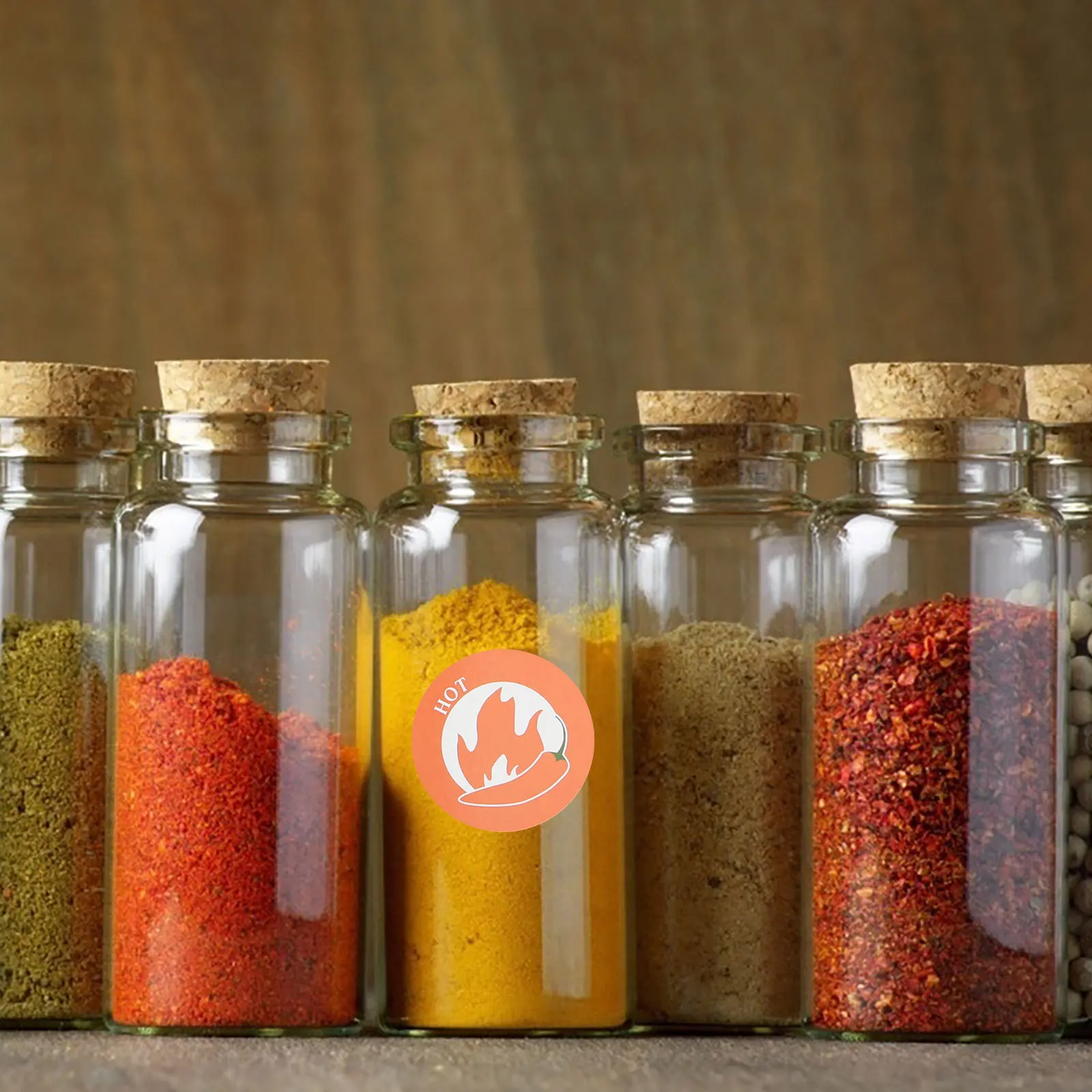 10 أوراق ملصقات تحذيرية للطعام الحار تصميم فلفل حار يشير إلى مستويات التوابل ملصق تحذير الطعام شارات الصلصة الساخنة #2