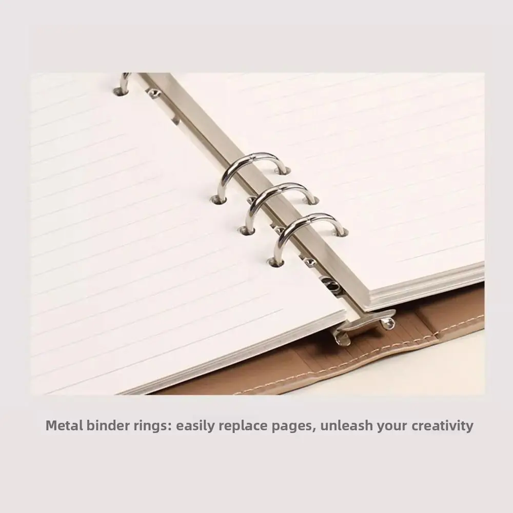 A5 fichário caderno agenda planejador capa de couro do plutônio recarregável caderno de folhas soltas três vezes diário de viagem caderno