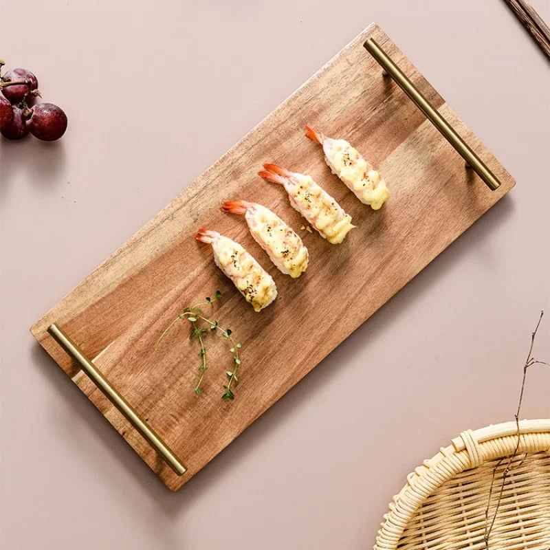 Kitchen Tray for Serving Food Trays for Desserts Dessert Tray With Handles Wooden Serve Storage Coffee Fruit Snack Drink Sweets