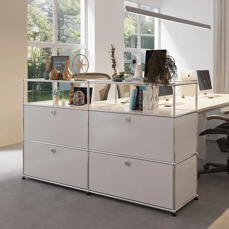 Modern Minimalist Stainless Steel TV Cabinet Modular Storage Sideboard for Living Room Contemporary Media Console Unit