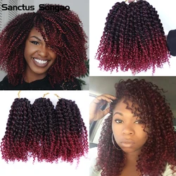 Tresses Synthétiques Courtes Passion Twist Marlybob au Crochet, Cheveux Afro Crépus Bouclés, Brun Naturel, Document pour Femmes Noires