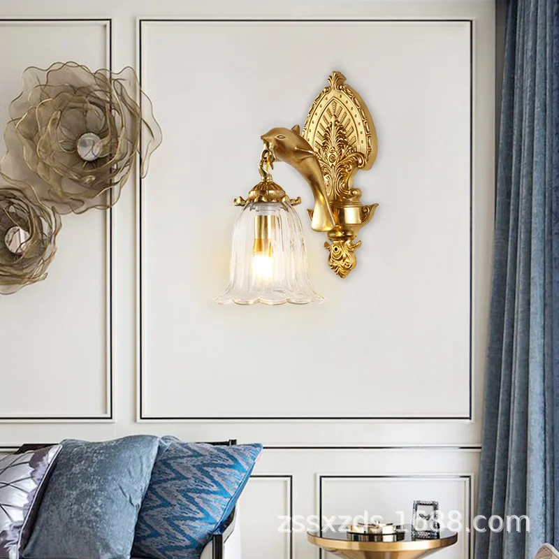 Exquisite European Brass Wall Lamps, Ideal For Bedroom Bedside, Luxury - Enhancing In Living Room Aisle, Retro - Style For Stair