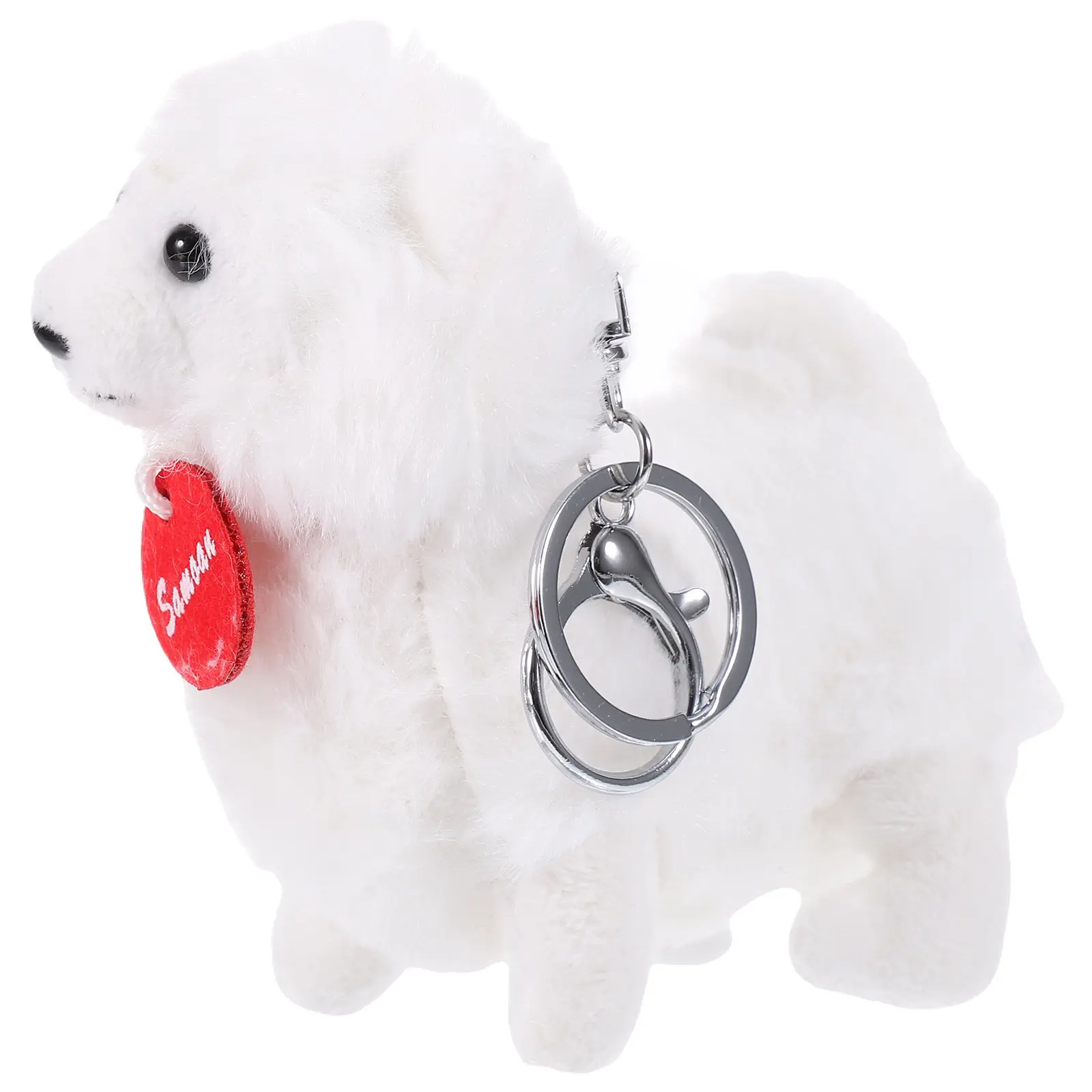 

1 шт. Милый плюшевый брелок-собака самоед, мягкая игрушка-подвеска для рюкзака, украшение для сумки, подвесной декор, кавайный аксессуар