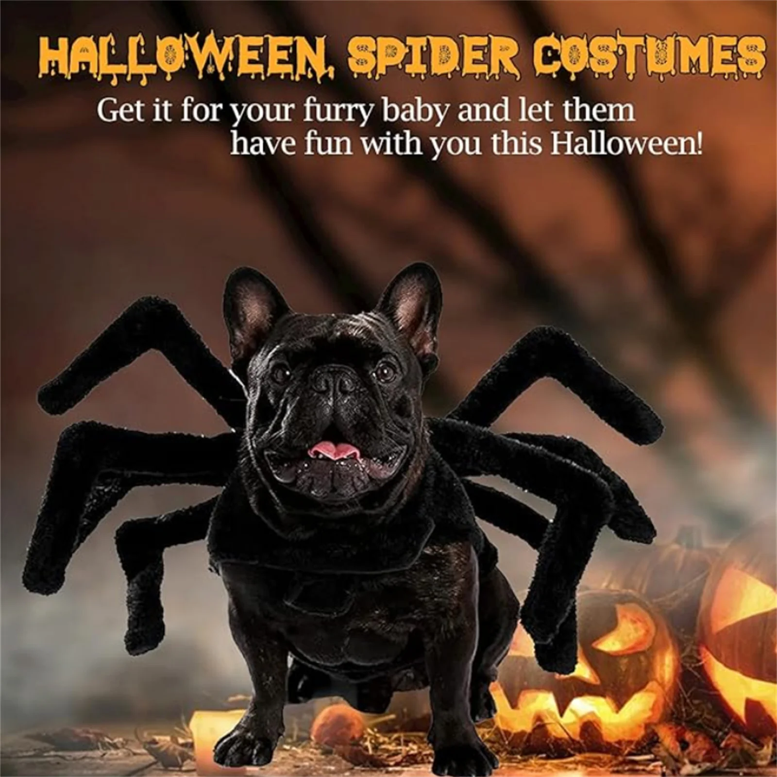 Pet Dog Halloween Spider Costume 8 Spider Wing Cosplay Clothes for Small Medium Dogs Puppy Cat Kitten Outfits Dress up Party