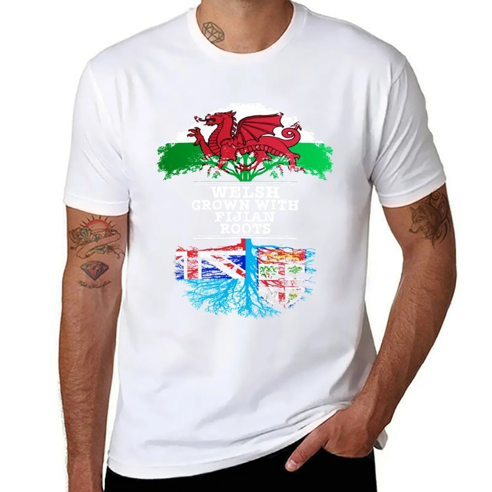 

Welsh Grown With Fijian Roots - Gift For Fijian With Roots From Fiji T-Shirt anime tshirt cotton t shirt man T-Shirt