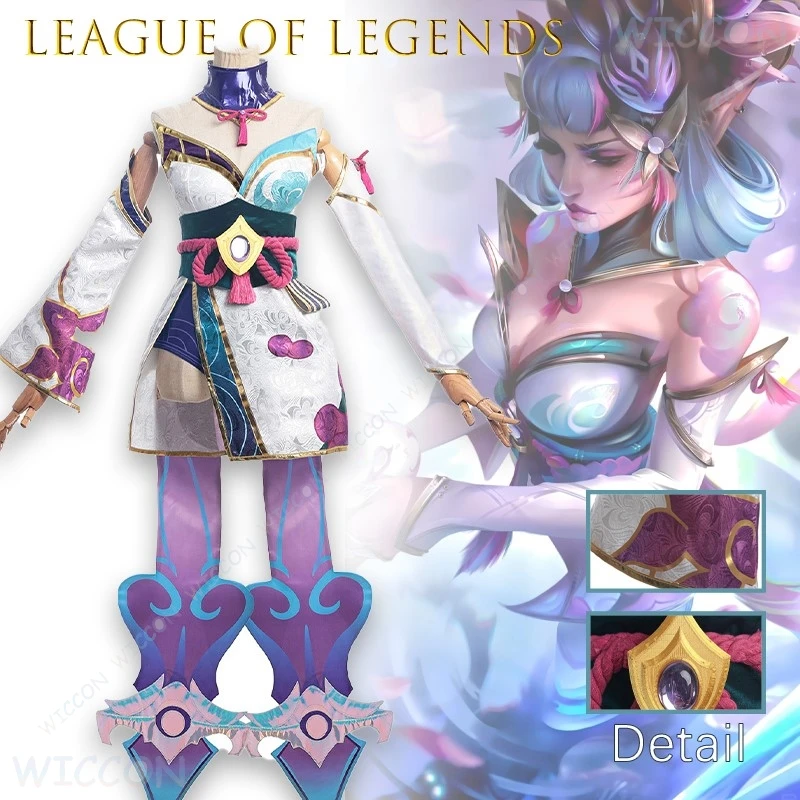 Anime ‌‌‌‌‌‌‌‌‌‌‌‌‌‌‌‌‌League of Legends LOL Spirit Cosplay Blossom Syndra Evelynn Costume Japanese Style Game Outfit Female‌