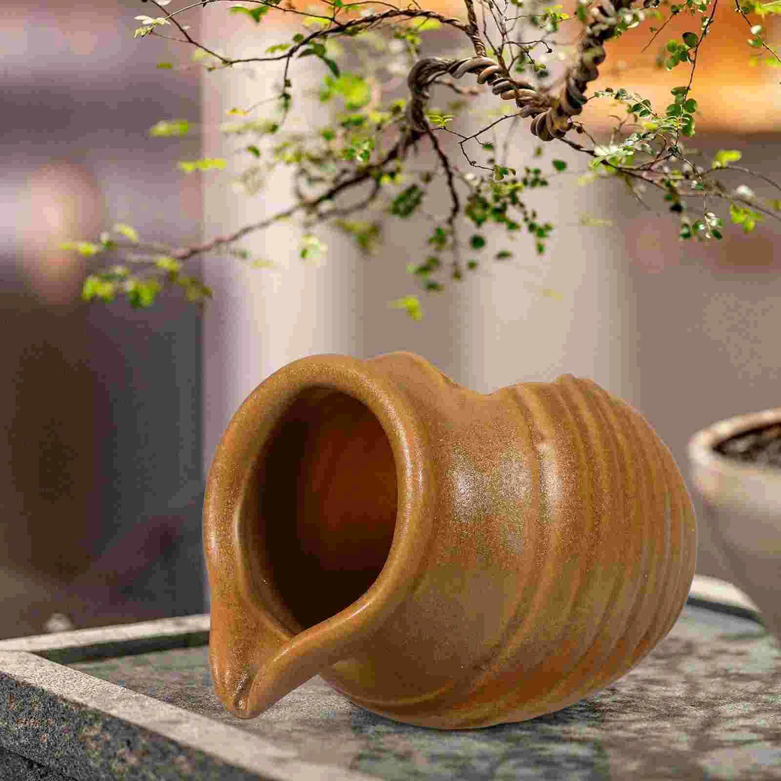 Circulating Water Clay Pot Garden Waterfall Jar Courtyard Fountain Decor Jug Fish Tank Home Decorative Ceramics