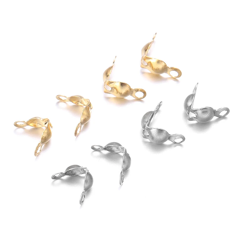 50 قطعة الفولاذ المقاوم للصدأ موصل المشبك الكرة سلسلة كالوت نهاية العقص الخرز موصل مكونات لصنع المجوهرات عقد دي اي واي