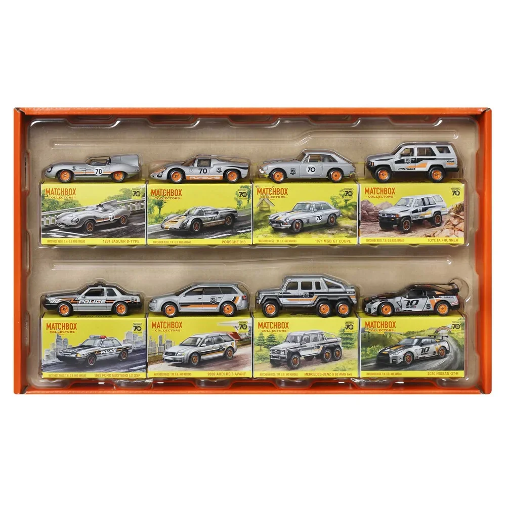 

8 Pack Original 1/64 Mattel Matchbox Premium Cars 70th Anniversary Die-Cast Miniature Cars1:64 Match Box Collection HPC03