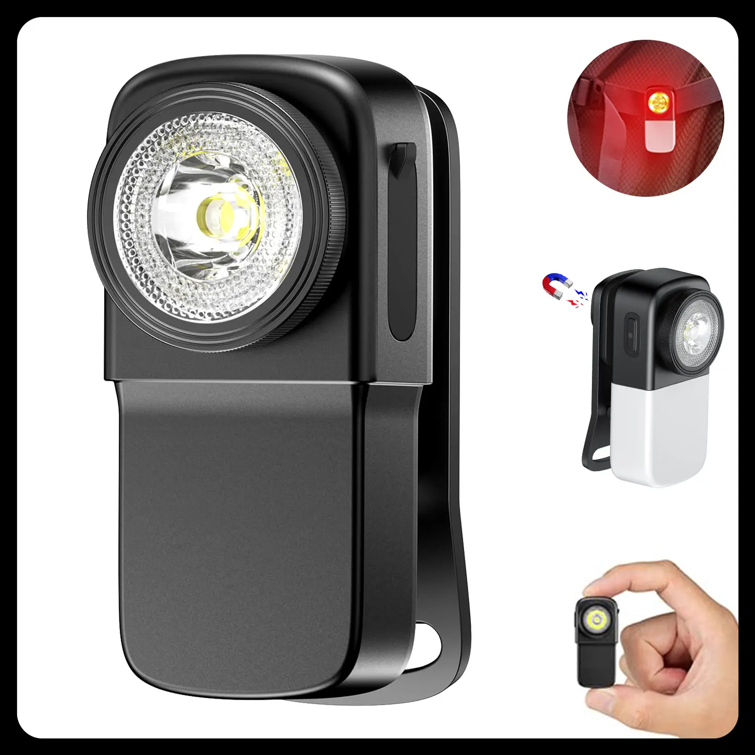 

400 люмен мини-фонарик с зажимом USB C перезаряжаемый карманный фонарик из цинкового сплава водонепроницаемый портативный уличный снаряжение для выживания