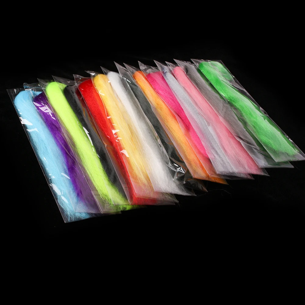 3 Packungen Fliegenbindematerial: Slinky Fiber, Kinky Clouser, Minnow Fibers, lange gewellte synthetische Haare, Streamer, Bucktail, Jig-Fliegenbindematerial – Detail 9