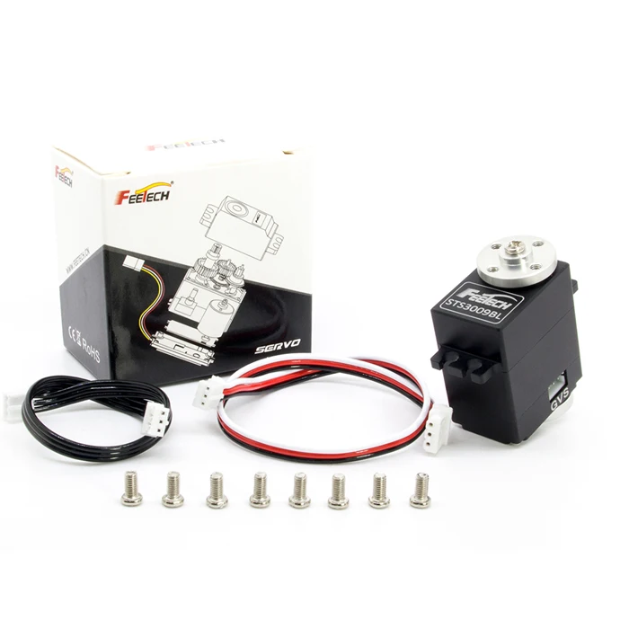 Feetech – moteur numérique sans balais 7.4V 11.5KG, boîtier en aluminium, Double arbre à 360 degrés, Bus série TTL, Servo STS3009BL