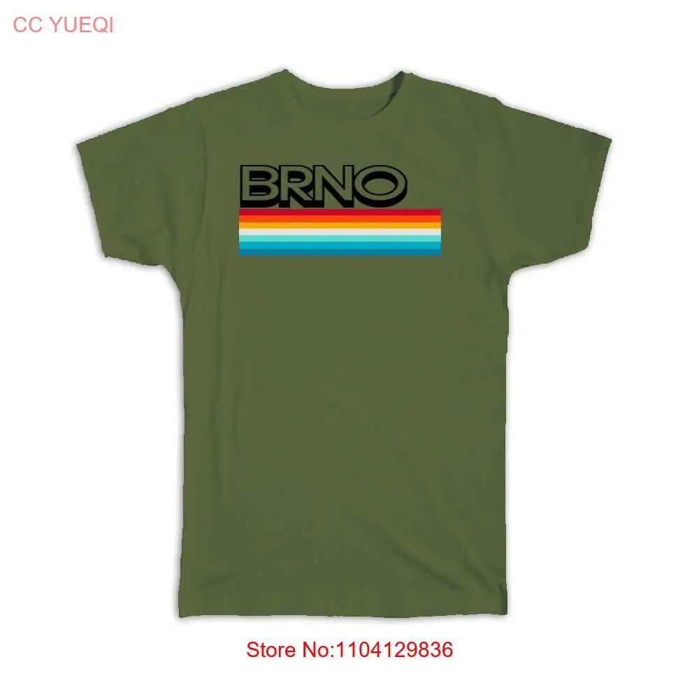 Camiseta de regalo: Brno República Checa Signo de la ciudad Rayas coloridas del arco iris Oriental