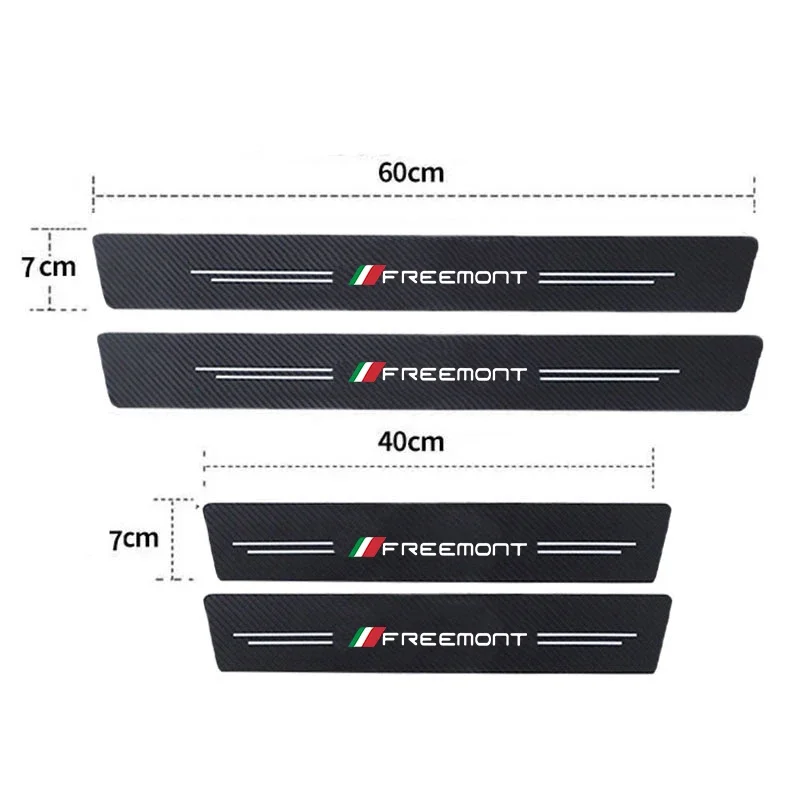 Car Tailgate Sill Bumper Guards Stickers Styling for Fiat FREEMONT Emblem Carbon Fiber Door Threshold Decals Protective Film