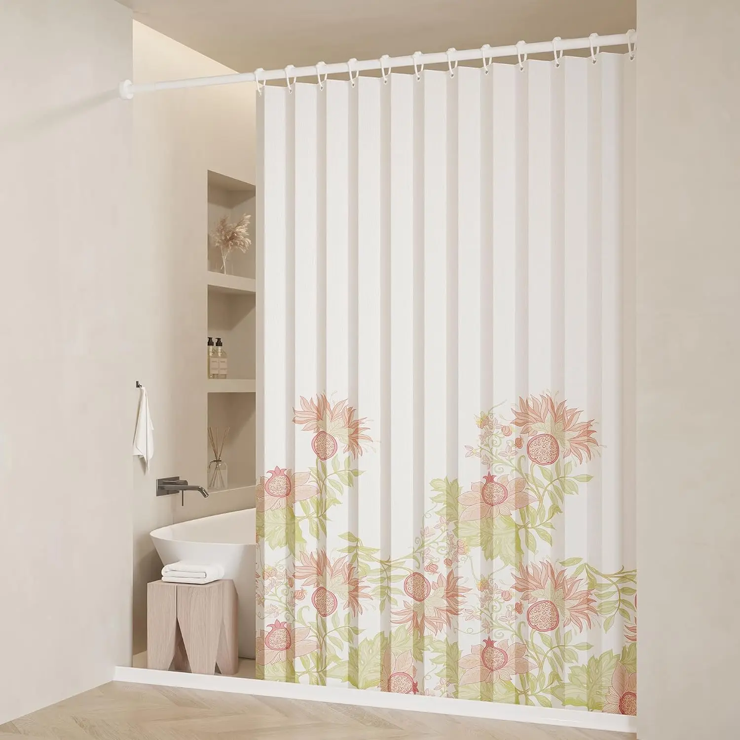 

Thickened Waterproof Foldable Shower Curtain, Magnetic Anti-Mildew Bathroom Wet-Dry Separation
