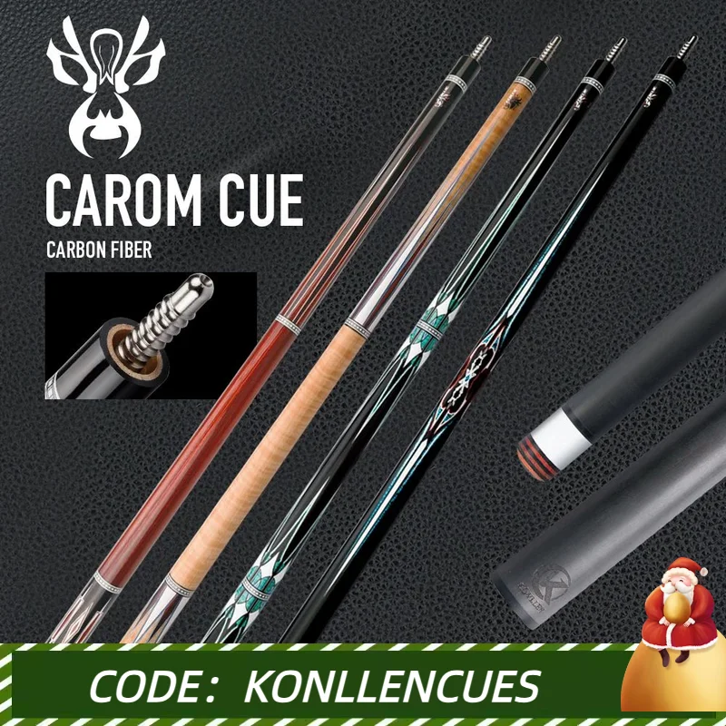 

ZOKUE Carom Stick with Carbon Fiber Shaft Maple Shaft 12mm Tip 142cm Professional 3 Cushion Cue for Carom Billiard Cue