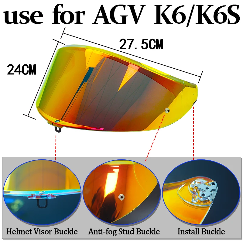 Replacement Motorcycle Helmet Visor for AGV K6/K6S Motorcycle Helmets High-Definition Anti-Wind Anti-Fog Photochromic Visor