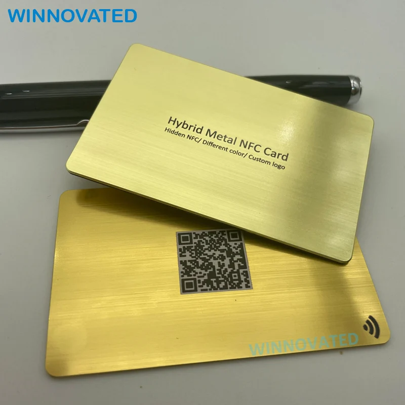 10 0.pieces.Custom.2023 Customized Color Writeable Hidden Contactless RFID NFC Chip Metal Business Hybrid Cards