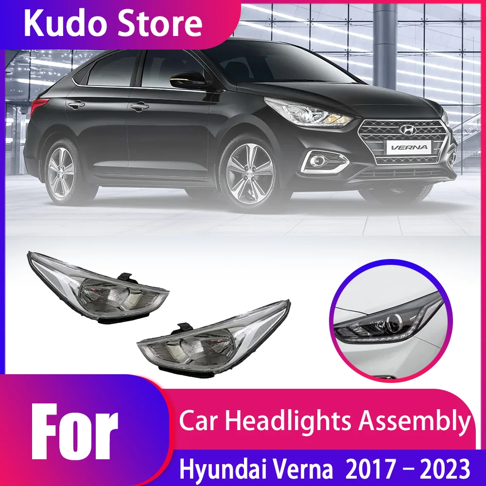 

Car Headlights Assembly for Hyundai Verna HC YC 2018–2023 2017 Fog Lights Map Side Halogen Corne Lamps Driver Left Right LED Acc