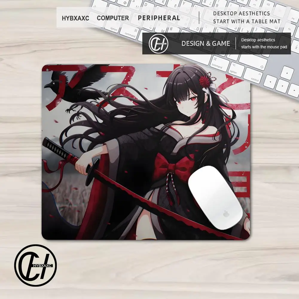 Hybxaxc gamer profissional fps e-sports mouse pad anime yuki aim gaming mousepad 45x40cm asuka sonar quimono jogo tapete de mesa portátil