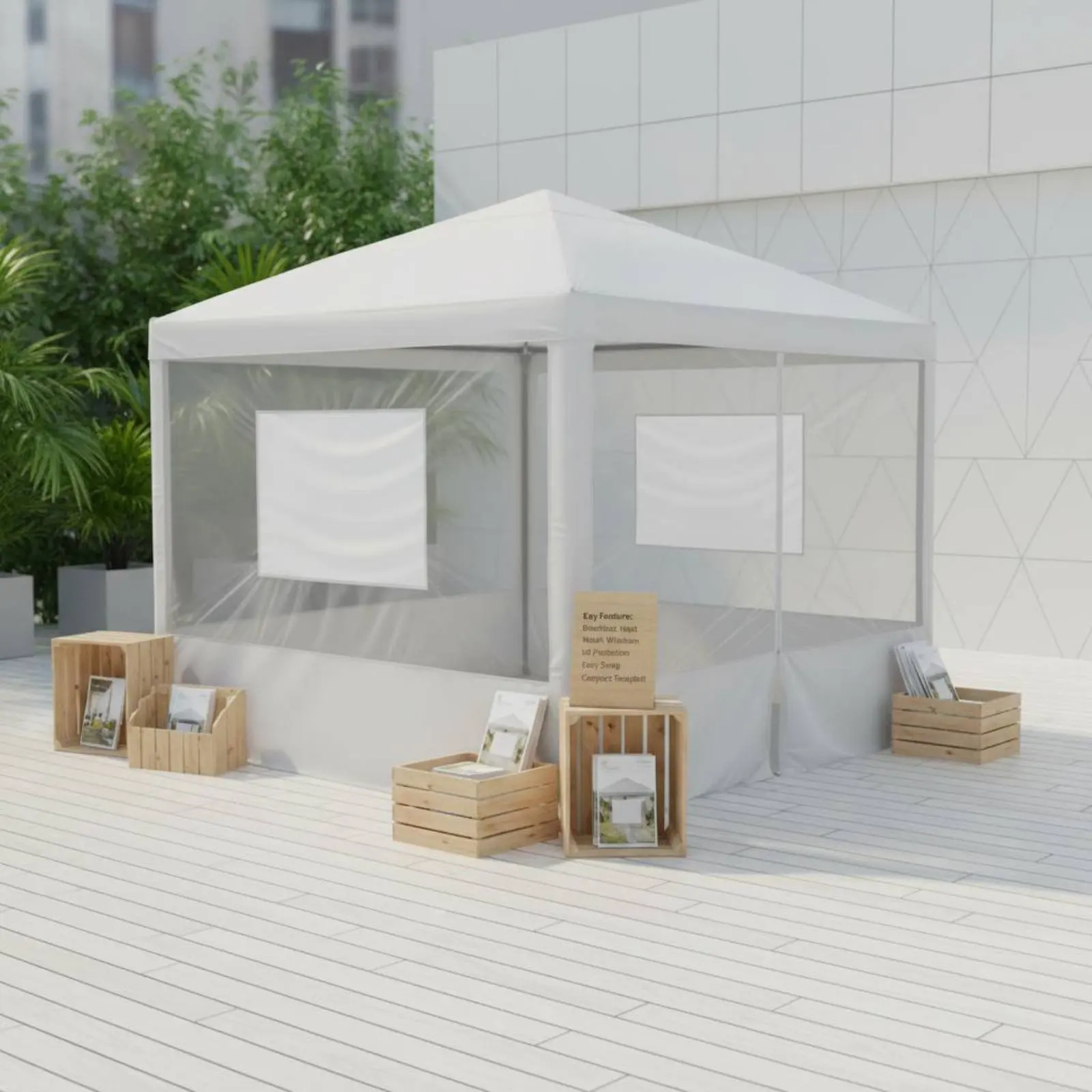 Awning Sidewall with Mesh Mesh Openings Bug Protection Quick-Setup Tent Enclosure Panel Gazebo Screen Wall for Camping, Backyard